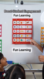 DCENTA Pocket Chart Magnetic Pocket Chart 5 Rows Learning Tool For Students For School