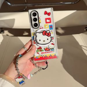 Sanrio | Ốp Điện Thoại Hello Kitty Hoạt Hình Dễ Thương Có Chân Dài Giá Đỡ Từ Tính Cho Samsung Galaxy Z Fold 8 Ultra Z Fold7 - Chống Sốc Chống Trầy Xước Chống Nước