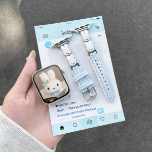 YUNDINGCHUANGXIANG | Miffy Pattern Leather Strap for Apple Watch