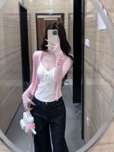 QIAOCHENXIAN | 95% Cotton White Cropped Lace Bralette Top