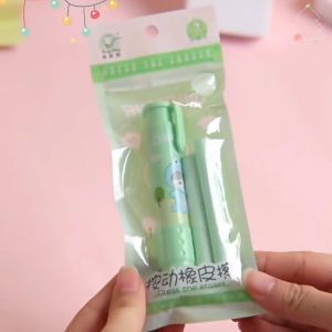 Pemadam Tekan Automatik Bentuk Pen Pemadam Tekan Kreatif Pelajar Sekolah Alat Tulis Kanak Kanak Pen Press Eraser Type Automatic No Trace Retractable Eraser Wipe Clean School Student 按压式橡皮自动笔型按动橡皮擦替芯小学生创意文具 E318
