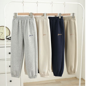 Childrens Sports Pants Spring Autumn Style Cuffed School Run Trousers Boys Girls Elastic Waist Cotton Polyester Blend