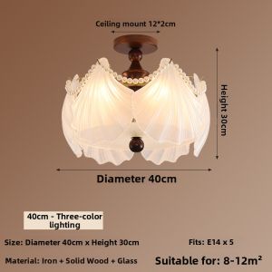 OUCHAO | Vintage French Style Crystal Ceiling Light