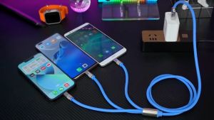 【READY STOCK】3-in-1 120W Super Fast Charging Cable Type-C 6A Liquid Silicone Fast Charging Cable Mobile Phone Charger Cable For iP/Micro USB Cable / Type-C Charger Cable Kabel Pengecasan 快速充电线
