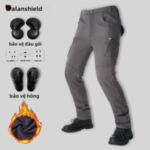 Quần Đi Xe Máy Mùa Đông Ấm Áp Cho Nam Chống Thấm Nước Chống Gió Có Bảo Vệ Đầu Gối Tích Hợp Quần Dày Dặn Để Đi Xe Máy An Toàn