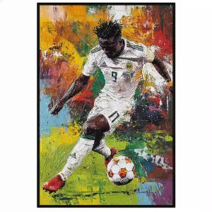 Tranh vẽ cầu thủ bóng đá. Tranh treo tường dán tường sơn dầu tranh trí canvas. CGI-1463