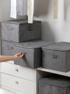 Large Size Clothing And Quilt Storage Box Fabric Organizer Box Home Use Wardrobe Storage Box Nordic Style Pure Color Storage Box