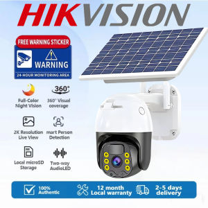 Hikvision Outdoor Solar CCTV Camera Connect Cellphone With Audio and Speaker HD Wireless Smart IP Security Camera Waterproof Alarm Monitoring Auto Tracking Infrared Night Vision