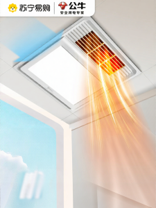 Bull | Bull Five-In-One Integrated Bathroom Ceiling Light Heating Ventilator Exhaust Fan Electric Heater for Bathroom Home Decoration