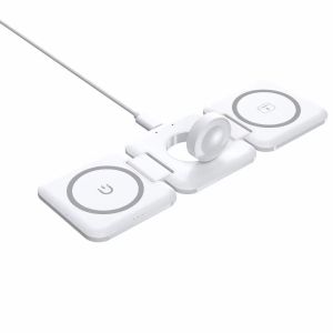 Three-in-One Wireless Charger Bracket for Apple Watch IWatch Apple 15/14/13promax Mobile Phone Foldable Fast Charging Magnetic Magnet MagSafe Base Bluetooth Headset