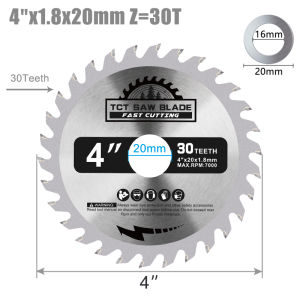 XCAN 4 100mm Circular Saw Blade TCT Woodworking Saw Blade 30T 40T Carbide Wood Cutting Disc for Woodworking Tools