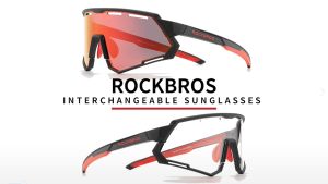 ROCKBROS แว่นตากันแดดสําหรับปั่นจักรยาน Dual Lens Photochromic Polarized Shade Running Road Bike Windproof Men แว่นตากีฬาอุปกรณ์จักรยาน