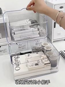 Transparent Desk organizer Desktop Storage Box Cosmetics Organizer Document Organizer Snack Storage Office Stationery Box