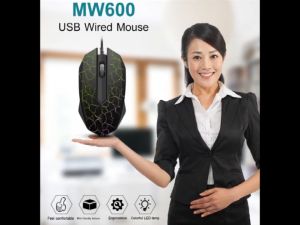 MW600 USB Mouse Optical เมาส์อฟฟติคัล 1000 dpi พร้อมไฟ LED ออกแบบเพื่อความถนัดของมือ ✔รับประกันสินค้า 2 ปี