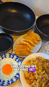 Wyking 28cm Induction Non-stick Wok Pan with glass lid