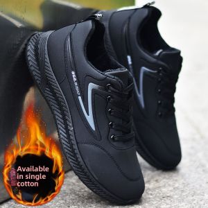 Winter Thickened Leather Sport Shoes Waterproof Anti-cold