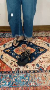 ARF Cappela Navy Grey Sandal Jepit Kulit Casual Distro Kekinian Pria Wanita