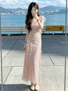 LIRUSHAN | Elegant French Pink Long Dress 2026 Summer Design