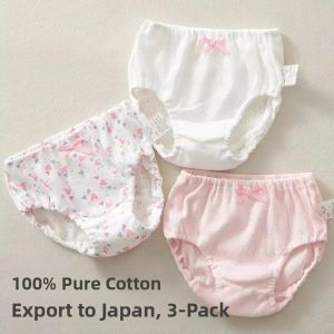 Girls Cotton Underwear Breathable Triangle Panties Summer Childrens Innerwear Soft Cotton Bread Pants for Little Girls