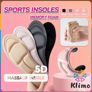 KLIMO 5D Memory Foam Orthopedic Sports Insoles for Women Shoes Flat Feet Arch Support Massage