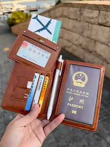 MOUSSON  ฝาครอบป้องกันหนังสือเดินทางป้องกันการโจรกรรมการเดินทางการออกแบบช่องเสียบการ์ดมัลติฟังก์ชั่นรุ่นนูน