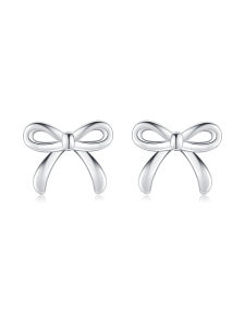 Modian Modian Fashion Hollowed-out Glossy Bows S925 Sterling Silver Stud Earrings for Women Exquisite Small and Sweet Earrings