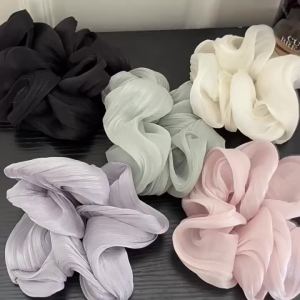 Soft Yarn Scrunchies Shiny Fabric Hair Rope Summer Colorful Elastic Hair Band Ponytail Holder Rubber Band Women Hair Accessories