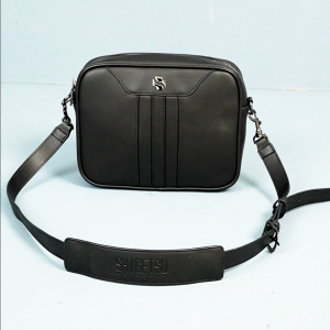 Shigetsu YUME Leather Sling Bag Crossbody Bag for Men Office Handbag Leather Bag for School