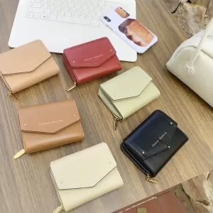 High-end wallet womens small three-fold short womens zipper bag fashion coin purse C319-4B