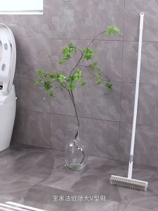 180° Rotating Floor Cleaning Brushes Cleaning Tool With Long Handle V-Shaped Heavy-Duty Grout Brush Shower Scrubber