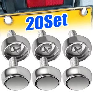 20Sets Number Plate Clips Number Plate Frames Anti-Theft Fixing Screws Fixing Clips Frame Nuts
