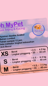 Oh MyPet Popok Anjing dan Kucing Betina SIZE XS isi 10pcs/pack