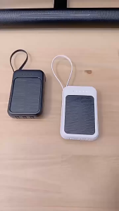 4-wire solar power bank 20000mAh fast charging compact and large capacity suitable for IOS and Android phones