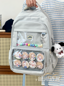 Transparent School Backpack Large Capacity Bikkie Doll Pain Bag Dual Shoulder Bag for Middle And High School Girls Student Bag
