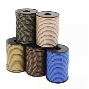Diameter 4mm length 30m roll up nine core umbrella rope in multiple colors suitable for tent reinforcement wind rope fixatio