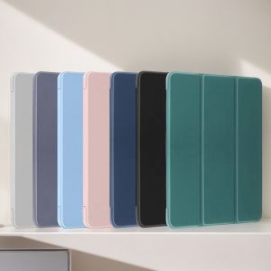 For iPad Air Pro mini 10.9 11 9.7 10.2 8.3 12.9 13 11th 10th 9th Generation Trifold Stand Flip Smart Cover Soft Silicone Shell