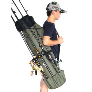Fishing Rod Bag Oxford Cloth Cylinder Fishing Reel Carrier Tackle Storage Bag Professional Fish Gear Carrying Case