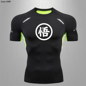 Goku Print Compression Shirts For Men Gym Workout Joging Fitness Undershirts Base Layer Quick Dry Aerobic Exercise Men Tops