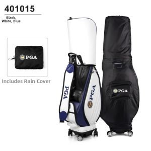 PGA | Extendable Hard Shell Airline Checked Golf Bag With 360 Degrees Wheels and Rain Cover