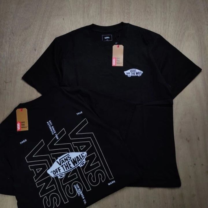 Kaos Vans Off The Wall Skateboarding Outline Black Kaos Vans Untuk - Main Image
