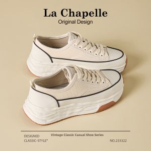 La Chapelle | Thick Sole White Canvas Shoes