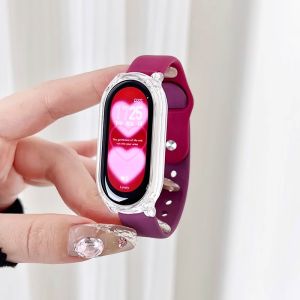 Suitable for Xiaomi Bracelet 8 Strap New Arrival Xiaomi Smart Sport Bracelet 9/7/6 Liquid Reverse Buckle Silicone Wrist Strap Classy Three Four and Five Generation Boys and Girls Fashion Spring and Summer Original Ins Replacement Accessories