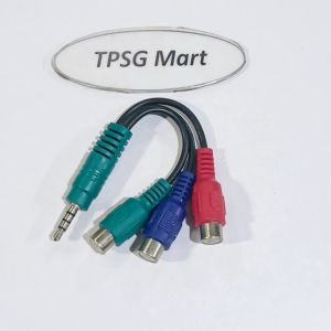 Cáp âm thanh 3.5 ly ra 3 AV Cái / Chuẩn 1 đầu 3.5mm (4 Điểm cực) ra 3 AV Cái dài 10Cm