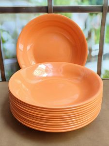 12pcs piring makan bulat polos cekung melamine 9inc 23cm  tebal tahan panas berkuwalitas serbaguna gratis 1 sendok