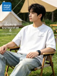 Jeanswest | Áo Thun Nam Tay Ngắn Lỏng Họa Tiết Chữ Chất Liệu Lụa Băng Mát Mùa Hè