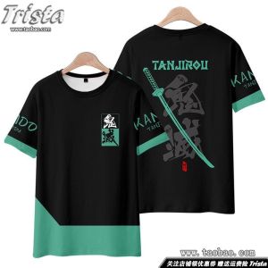 Anime T-Shirt Short Sleeve Summer Breathable Polyester Fabric Chara Impression Pain Shirt Casual Loose Fit round Neck Tee