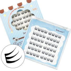 48 Cụm Lông Mi Giả Mỏng Tự Nhiên Mềm Mại Xù Xì Nối Nhiệt Không Cần Keo Dài 10-13mm