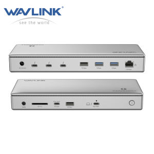 WAVLINK Đế cắm USB C Thunderbolt 4/3 RJ45 SD PD 98W USB 3.1 3.0 USB Hub 12 In 1 Đơn 8K Đôi 4K Cho MacBook Pro Air PC Laptop Đế Cắm Chia Tách