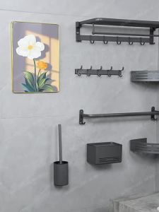 Wall Mounted Hole Free Bath Towel Rack
