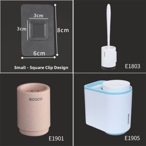 Ecoco Bathroom Accessories Sticky Toothbrush Holder Hairdryer Rack Towel Rack Slipper Stand One Layer Plastic Storage Organizer